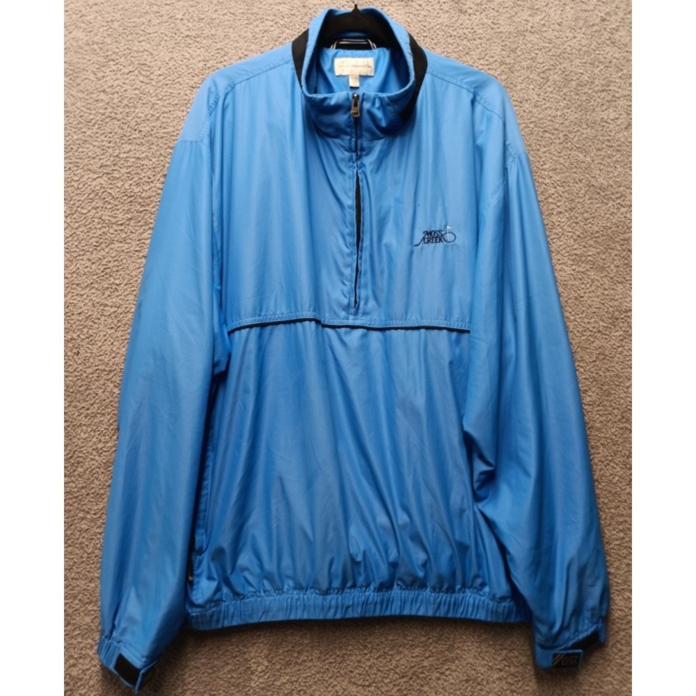 Cutter & Buck CBWeatherTec‎ Pullover Windbreaker XL Blue Quarter Zip Golf Jacket